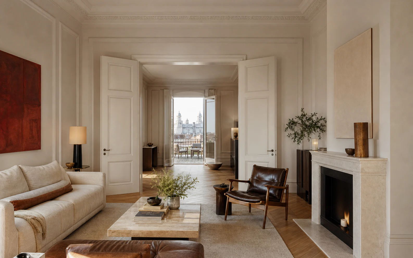 Wiener Altbauwohnung mit Blick über die Stadt